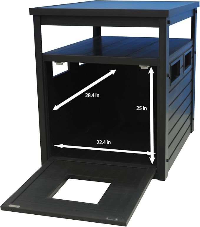 New Age Pet ECOFLEX Litter Loo Standard & Jumbo Sizes, 4 Colors, Moisture and Odor Resistant Enclosure & End Table, No‑Tools Assembly, 10 Year Warranty, Espresso Black, Jumbo