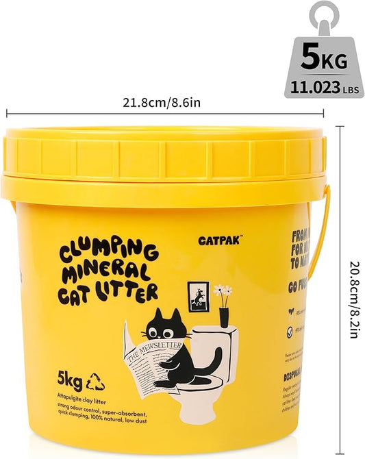 Clumping Cat Litter - 100% Natural Attapulgite Clay, Ultra-Low Dust (0.35%), Lock & Dry Technology for a Fresh Home, Fast Clumping & High Absorbency, Eco-Friendly, 13.2 LB (6, Kilograms)