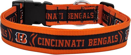 NFL Cincinnati Bengals X-Large Football Team Collar for Dogs & Cats - Shiny & Colorful Licensed by The NFL