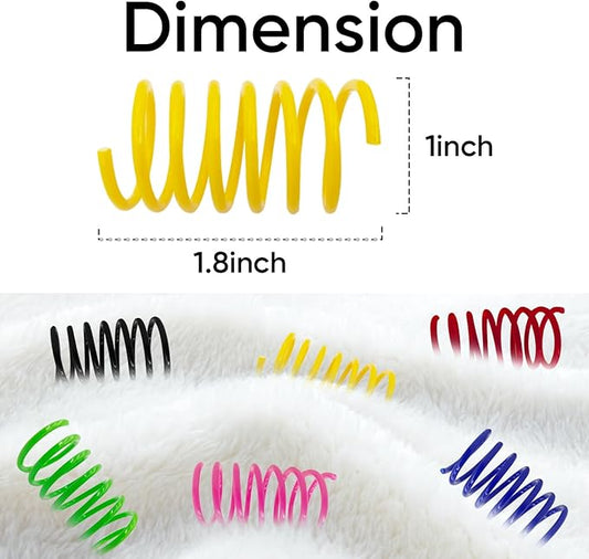 AGYM 6Colors Plastic Spring Cat Toys, 30 Pack Spiral Springs for Indoor Cats to Swat, Bite, Hunt, Interactive Toys for Cats and Kittens
