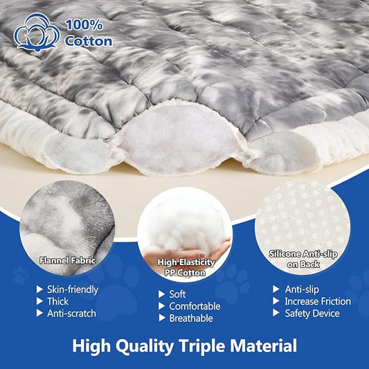 Thickened Dog Bed for Car Back Seat, Upgraded Bottom Non-Slip,Fits Hard Bottom car seat Cover for Dogs, Premium Mixed Color ,Dog Car Seat Cover