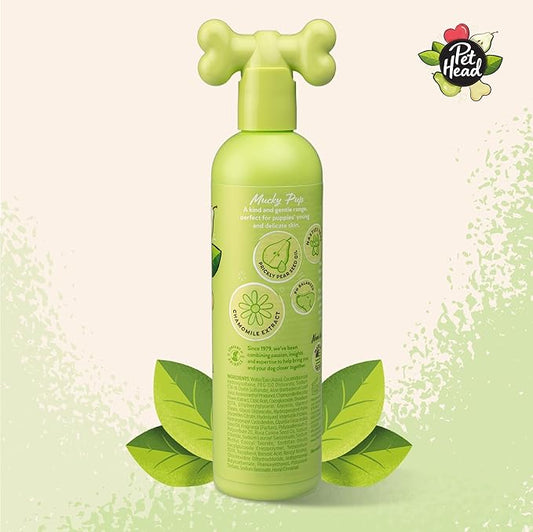 Pet Head Mucky Pup Puppy Shampoo | Pear Scent | Shampoo for Puppies from 8 Weeks | Professional Grooming | Vegan Dog Shampoo | Gentle Formula for Puppies | Made in USA | 16 fl. oz.