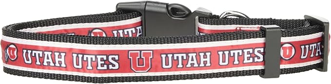 Pets First Collegiate PET Collar New Version Utah Utes Dog Collar, Size Large. Best Sports Team Color for Dogs & Cats. A Shiny & Colorful Dog & Cat Collar Licensed by The NCAA