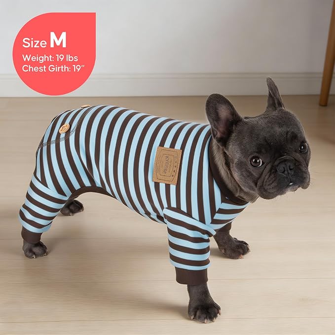 KYEESE Dog Pajamas, Comfy Doggie PJS Puppy Clothes, Soft Dog Pajamas for Small Dogs, Warm Stretchy Dogs Onesie with 4 Legs Sleepwear, Fleece Pet Costume Sleepwear, XS