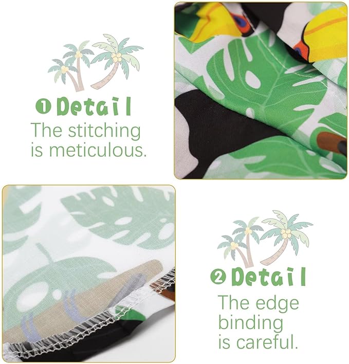 Hawaiian Dog Shirt – Lightweight and Breathable Summer T-Shirt with Tropical Prints, Fun Beach Outfit for Small, Medium, and Large Dogs, Perfect for Hot Days and Outdoor Vacation.Hornbill 4XL