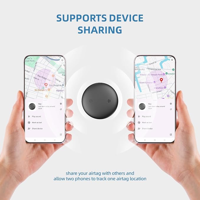 4 Pack Android Airtag, IP68 Waterproof Bluetooth Tracker Tag | Google Certified Key Finder/Luggage Tracker/Item Locator Compatible with Google Find My Device for Wallet, Kids, Pets