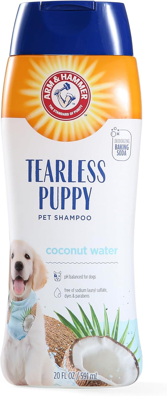 Arm & Hammer for Pets Tearless Puppy Shampoo | Gentle & Effective Tearless Shampoo for All Dogs & Puppies | Coconut Water Scent Your Dog Will Love, 20 Ounces - 2 Pack