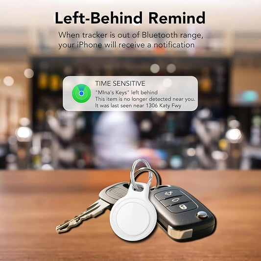 Air Tracker Tag-2 Pack, Smart Bluetooth Tracker for Apple Find My (iOS Only), IP67 Waterproof Tracker with Keychain, Item Finder and GPS Finder for Keys, Luggage, Wallet, etc, Replaceable Battery