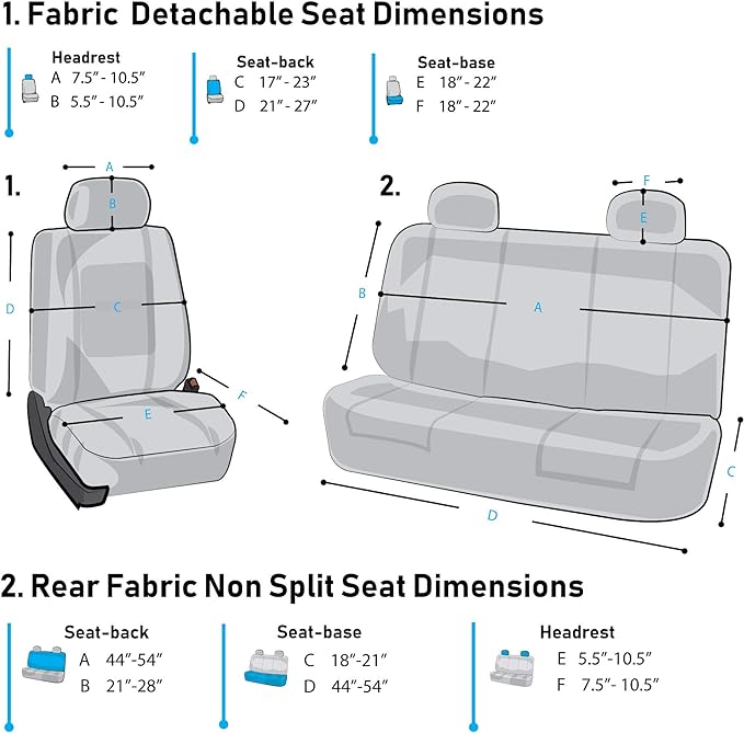 FH Group Car Seat Covers Full Set Cloth - Universal Fit Automotive Seat Covers, Low Back Front Seat Covers, Solid Back Seat Cover, Washable Car Seat Cover for SUV, Sedan and Van Orange