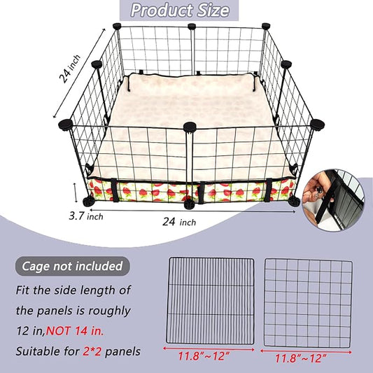 Guinea Pig Cage Liner,Washable Waterproof Oxford Cloth Cage Liners for Small Animals,Hamster Chinchilla Hedgehog Rabbit and Other Small Animals Not Include Cage(24x24 inches)