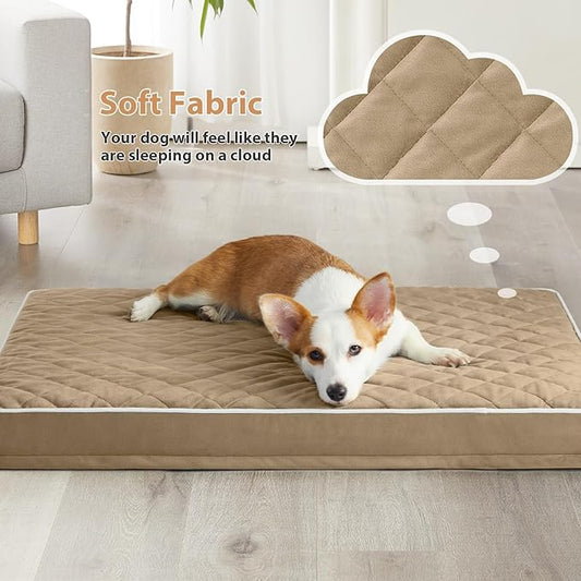 WNPETHOME Orthopedic Dog Bed Medium Size Dog, Waterproof Medium Dogs Bed with Removable Washable Cover, Multi-Needle Quilting Dogs Crate Bed