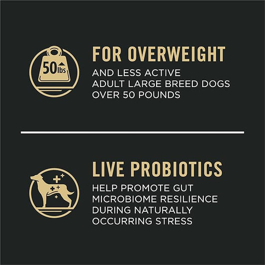 Purina Pro Plan Large Breed Weight Management Dry Dog Food, Chicken and Rice Formula - 34 lb. Bag
