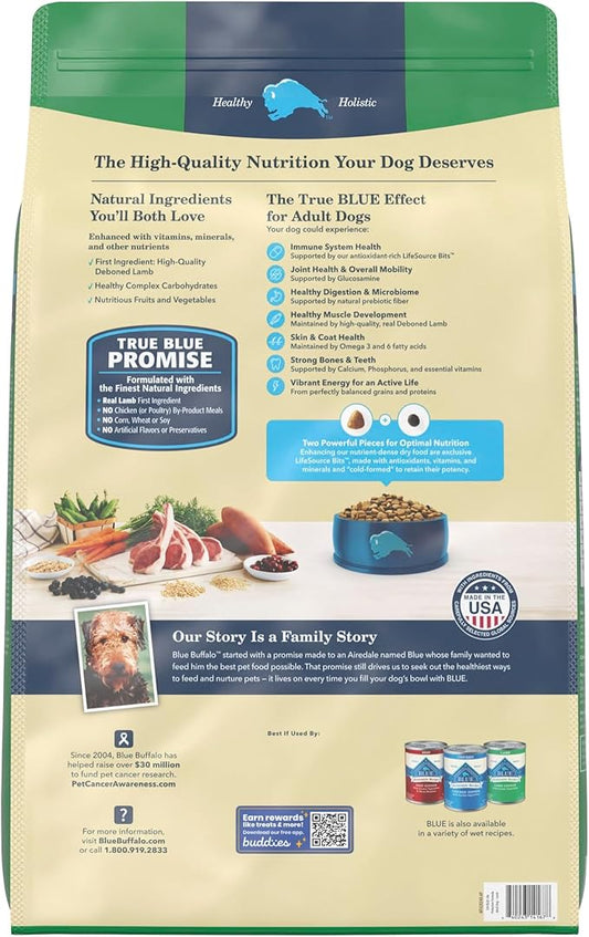 Blue Buffalo Life Protection Formula Adult Dry Dog Food, Helps Build and Maintain Strong Muscles, Made with Natural Ingredients, Lamb & Brown Rice Recipe, 24-lb. Bag