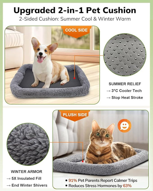 Morpilot Cat Carrier - Cat Carrier Soft for Medium or Large Cats up to 20lbs, with Dual-Sided Cushion, Secure Buckle and Foldable Bowl, Dog Carriers for Small Dogs(Purple)-17.3" L x 12.2" W x 13.4" H