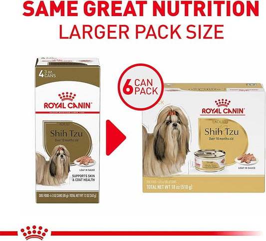 Royal Canin Breed Health Nutrition Shih Tzu Adult Loaf in Sauce Dog Food, 3 oz (Pack of 6)
