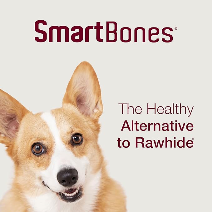 SmartBones SmartSticks with Real Peanut Butter, Rawhide-Free Chews, 25 Count