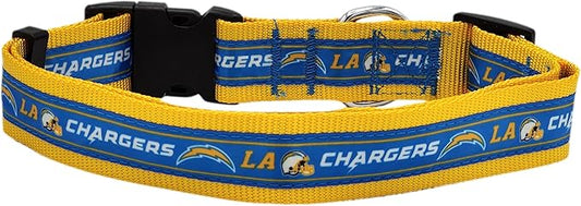 NFL Los Angeles Chargers Dog & Cat Collar, X-Large Football Team Collar - Shiny & Colorful, Licensed by The NFL