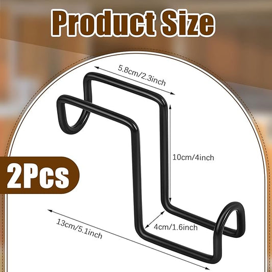 Dunzy 2 Pcs 4 Inch Tack Hook Heavy Duty Horse Halter Rack Over Rail Bridle Hooks Metal Horse Water Bucket Hangers Horses Stall Accessories for Hanging Horses Bridles Saddle Fence Door Holder(Black)