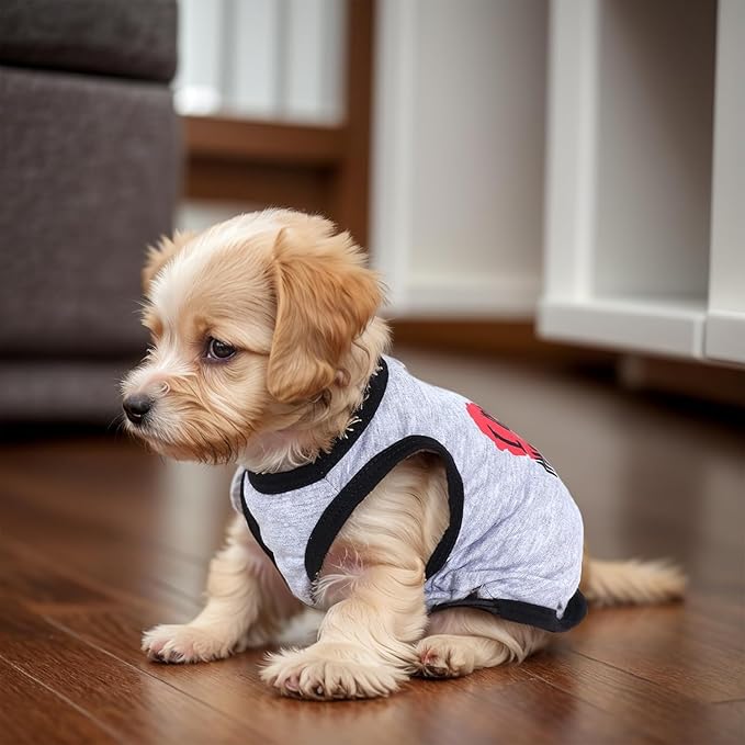 Pistha 4 Pack Dog Shirts Summer Printed Puppy Clothes Cute Sleeveless Pet T Shirts Dog Clothes for Small Medium Dogs Cats Girl(XL)
