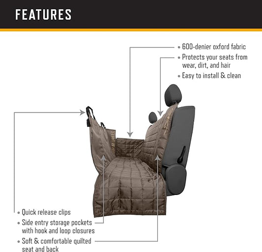 Browning Pet Hammock Backseat Cover, Durable Backseat Protection, Elk/Field Khaki