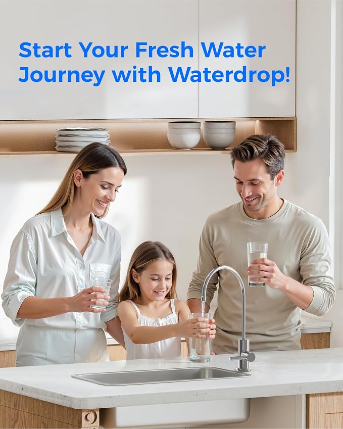 Waterdrop G2FCT-Chrome Reverse Osmosis Water Filter Faucet, Polished Chrome | Water Faucet for Kitchen Bar Sink, NSF/ANSI 372 Certified, Lead-Free, 304 Stainless Steel, Single Handle, 360° Swivel Spout