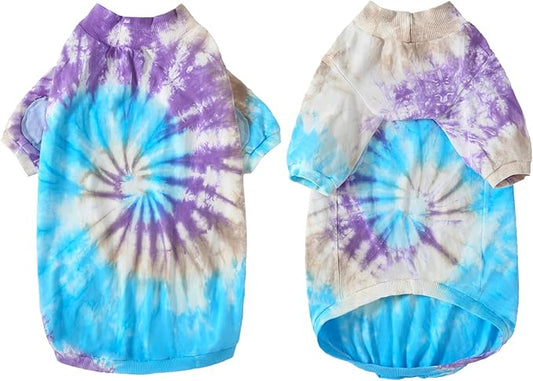 Dog Cotton Colorful Purple T-Shirts Soft and Stretchy Dog Shirt Pajamas Pets Clothes for Large Dogs(Large Purple)