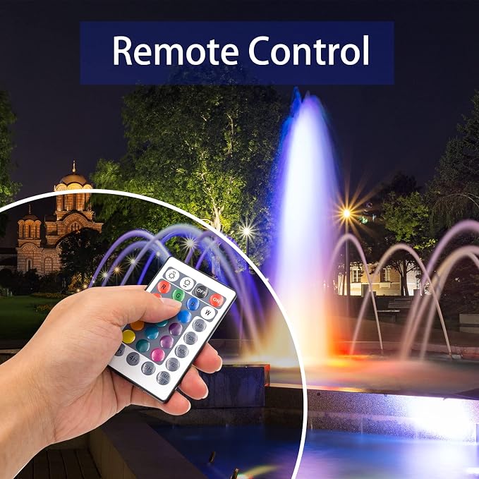 Colored Pond Lights with Timer, APP Control RGB Fountain Light IP68 Waterproof, Dimmable Outdoor Landscape Lights for Fish Tank Pond Fountain Garden (3 Lights)