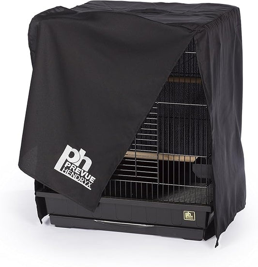 Prevue Pet Products Medium Bird Cage Cover - Good Night Cage Cover, Bird Accessories, Blocks Light, Breathable Nylon Fabric, Fits a Variety of Cage Sizes - Black, Size Medium