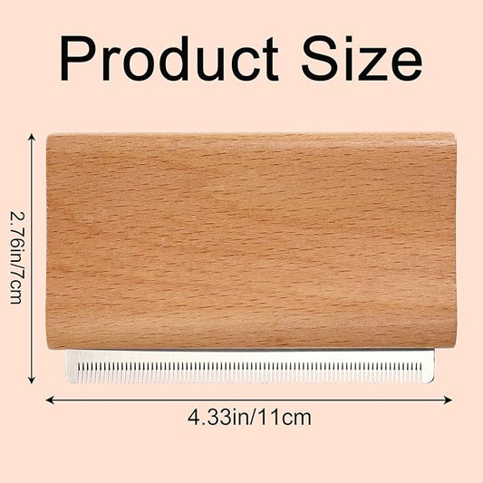 Dog Deshedding Brush, Wooden Pet Kitten Hair Shedding Grooming Brush Tool with Fine Comb Teeth Puppy Kitty Deshedding for Small Medium Large Dog Cat with Long Short Straight and Wavy Fur(Wood Color)