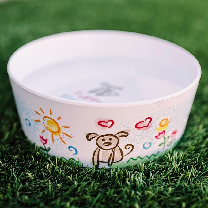 Loving Pets Dolce Moderno Dog Bowl – Modern Melamine Dog Food Bowl & Dog Water Bowl – Durable, Non-Slip Pet Dish for Small & Medium Dogs – Dishwasher Safe Dog Bowl (Large, 47 oz)