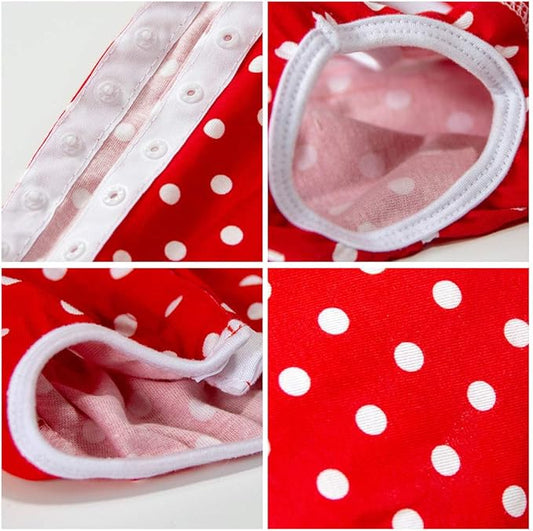 Dog’s Recovery Suit Post Surgery Shirt for Puppy, Wound Protective Clothes for Little Animals(red spot-l)