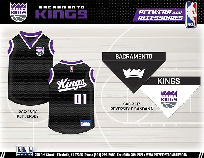 Pets First NBA Sacramento Kings Mesh Dog Jersey, Small