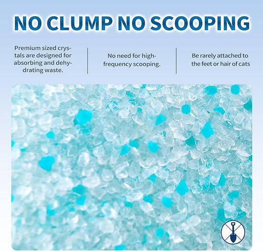 Made4Pets Cat Litter Crystals, Non Clumping Cat Litter Odor Control Silica Gel Cat Litter Non Clumping Low Dust, Low Tracking, Lightweight, Dehydrates Waste,Cologne– 25.8 lbs (6 x 4.3 lb Packs)
