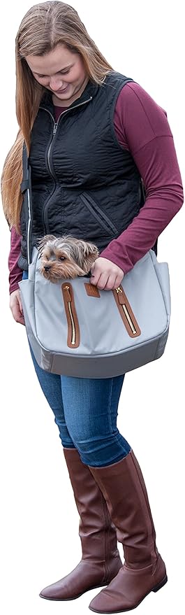 Pet Gear Tote/Sling Carrier for Cats/Dogs, Storage Pocket, Removable Washable Liner, Zippered Top and Mesh Windows, Fog, Sling