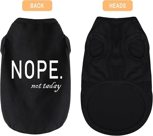 Discover Cozy Cotton Canine Wear: Soft, Lightweight, and Breathable Dog Shirt Vest with Eye-Catching Graphics(Nope not Today), Keeping Your Furry Friend Warm and Comfy! Black XXL