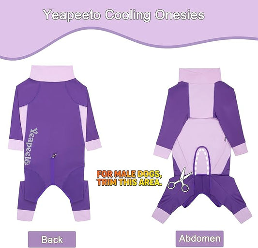 Dog Sun Protection Cooling Suit UPF 50+, Quick-Dry Breathable Jumpsuit for Large & Medium Dogs, Outdoor Dirt-Resistant Shedding Control Pet Apparel (Berry Purple, 2X-Large)