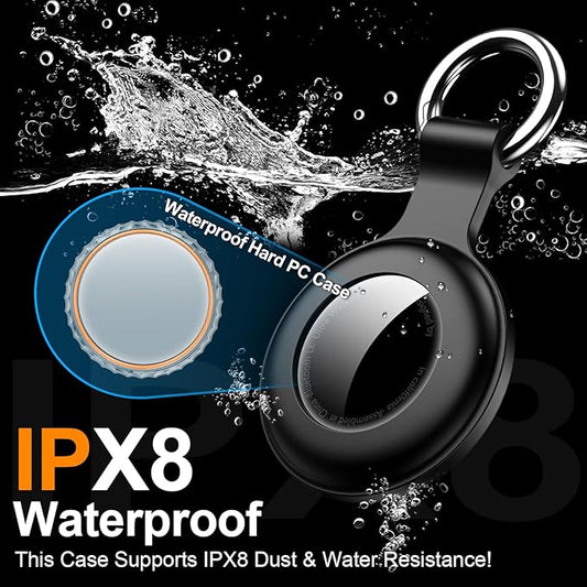 1|2|4Pack for Apple AirTag Holder,For Air Tag 2nd &1st Genaretion,Waterproof GPS Tracker Air Tag Keychain with Cover Anti-Scratch Silicone for Air-Tag Case for Pets,Kid,Luggage-White+White+Black+Black