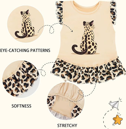 XPUDAC 4 Pack Dog Dresses Cute Printed Puppy Clothes for Small Dogs Girl Chihuahua Doggie Outfits Tank Top Vest Dresses Cat Apparel,X-Small(Chest-13.2")