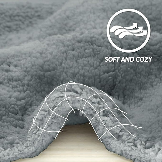 furrybaby Dog Blankets for Small Dogs, Puppy Small Fleece Blankets for Pets, Premium Cat Blanket, Sherpa Pet Blanket Washable for Pet Kitten Doggy (Grey, 24x32 in, S)