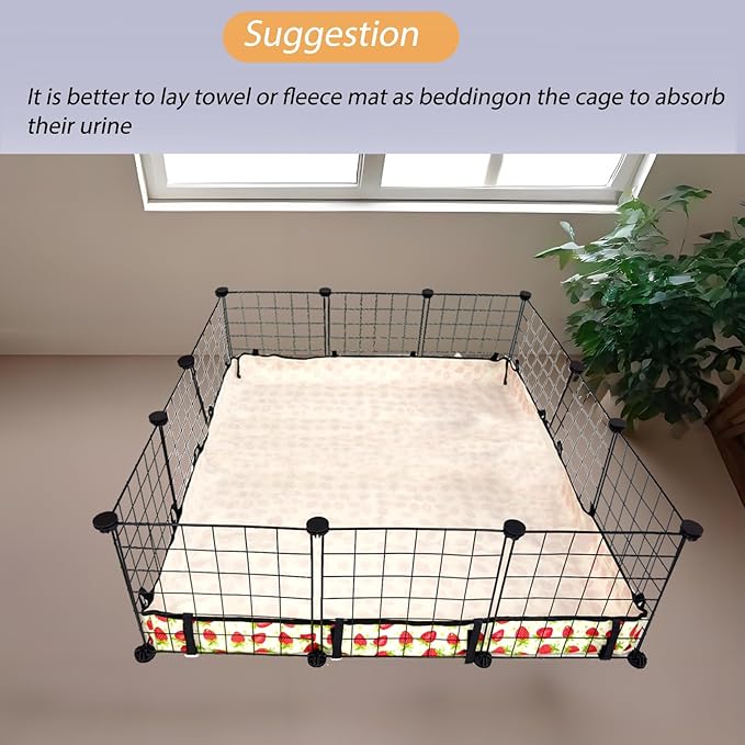 Guinea Pig Cage Liner,Washable Waterproof Oxford Cloth Cage Liners for Small Animals,Hamster Chinchilla Hedgehog Rabbit and Other Small Animals Not Include Cage(42x42 inches)