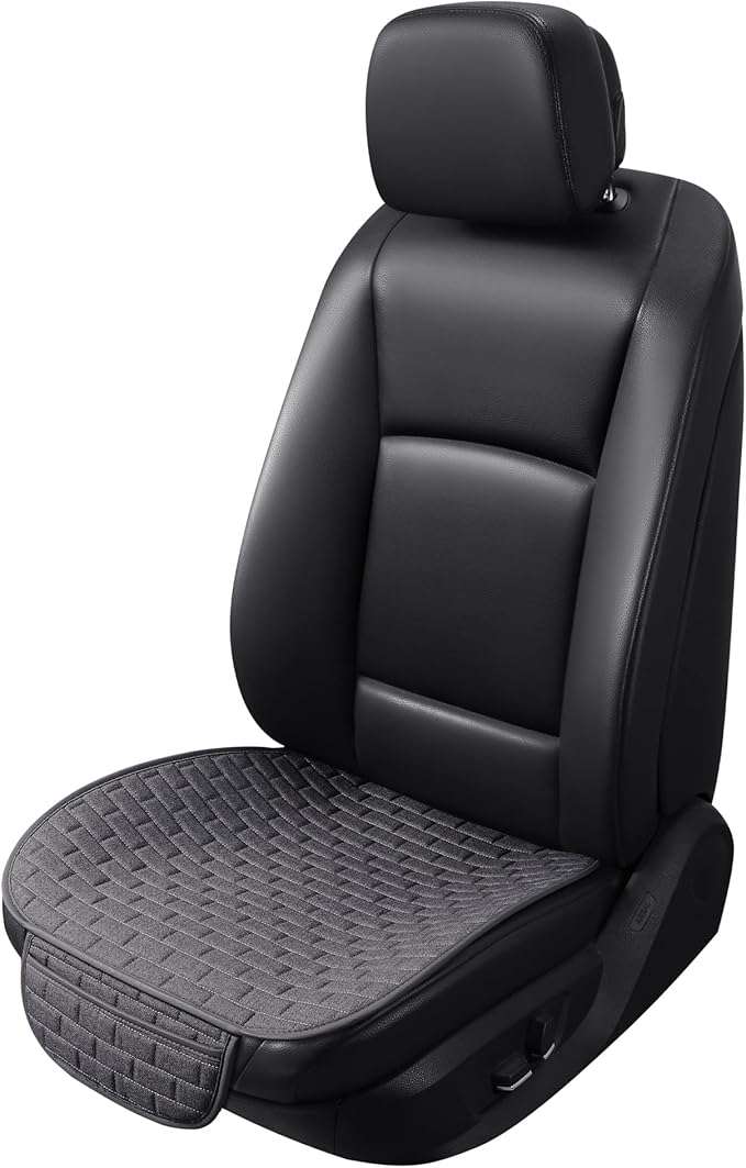 VarCozy Linen Car Seat Covers, Bottom Breathable Seat Covers for Cars for All Seasons with Non-Slip Protector, Universal Seat Covers for Cars, SUVs, Trucks