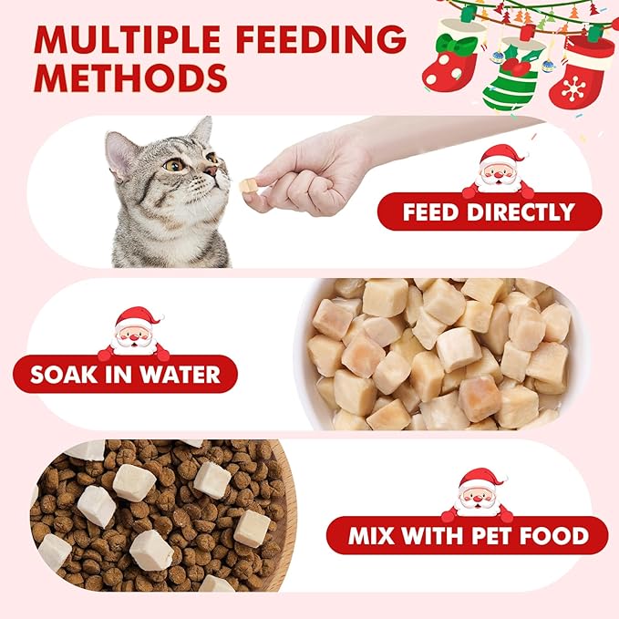 Freeze Dried Cats & Dogs Treats - 4 Single-Ingredient Raw Flavors (Chicken/Duck/Salmon/Liver), 50g x 4 Bags, All Natural High Protein Pet Training Treats