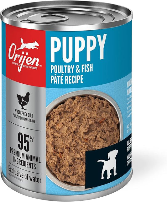 ORIJEN Pate Wet Dog Food Poultry and Fish Puppy Recipe 12.8oz Cans (12 Count)