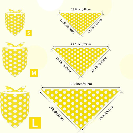 7 PCS Polka Dot Dog Bandanas for Small Dogs Stitching Edge Dog Bandanas for Puppy Doggy Print One Side Scarves Party Grooming S