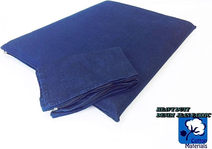 Luxurious Comfort Solid Pad Memory Foam Pet Dog Bed with Inner Waterproof Case and External Cover for Medium and Large Dogs + Free 2nd Cover (Complete Bed - 45"x27"x3", Denim - Blue)