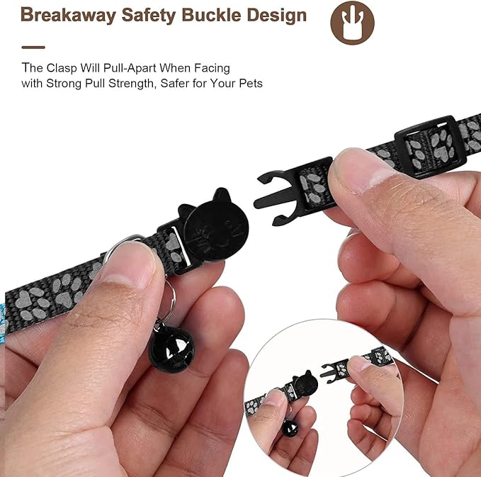 GPS Tracker for Cats, Mini GPS Pet Tracker with Collar, IPX8 Waterproof Cat Trackers Collar,No Monthly Fee,Work with Apple Find My(iOS Only),Smart Trackers for Pets-Black-1