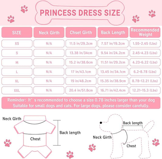 Dog Dresses, Fashion Pet Dog Clothes, Striped Mesh Puppy Dogs Princess Dresses (Pink, X-Large)