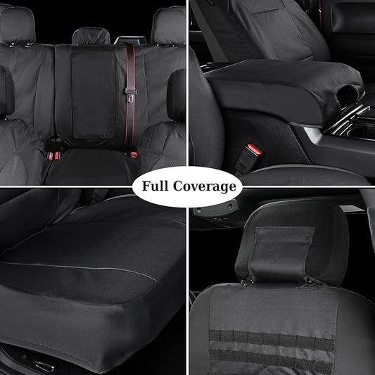 Coverado Rear Bench Car Seat Covers, Waterproof Oxford Back Seat Cover for Car Seat Protector for Kids & Dogs, Compatible with 2015-2026 Ford F150 & 2017-2026 Ford F250 F350 F450, Black
