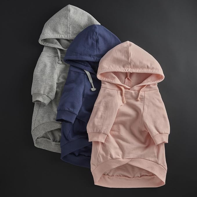 Pet Passion Rocky – The Original Lightweight Hooded Tee 100% Organic Cotton Dog Hoodie Pet Coat Sweater for All Sized Dogs, Original Navy, Large (40-60 lbs)