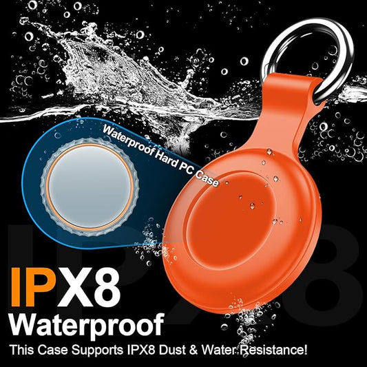 1|2|4Pack for Apple AirTag Holder,for Air Tag 2nd &1st Genaretion,Waterproof GPS Tracker Air Tag Keychain with Cover Anti-Scratch Silicone for Air-Tag Case for Pets,Luggages-Blue+Pink+Orange+Rose Red
